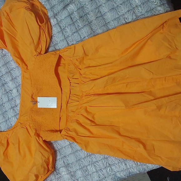 NWT a new day orange dress size large with smocked and cut out back - Picture 11 of 11